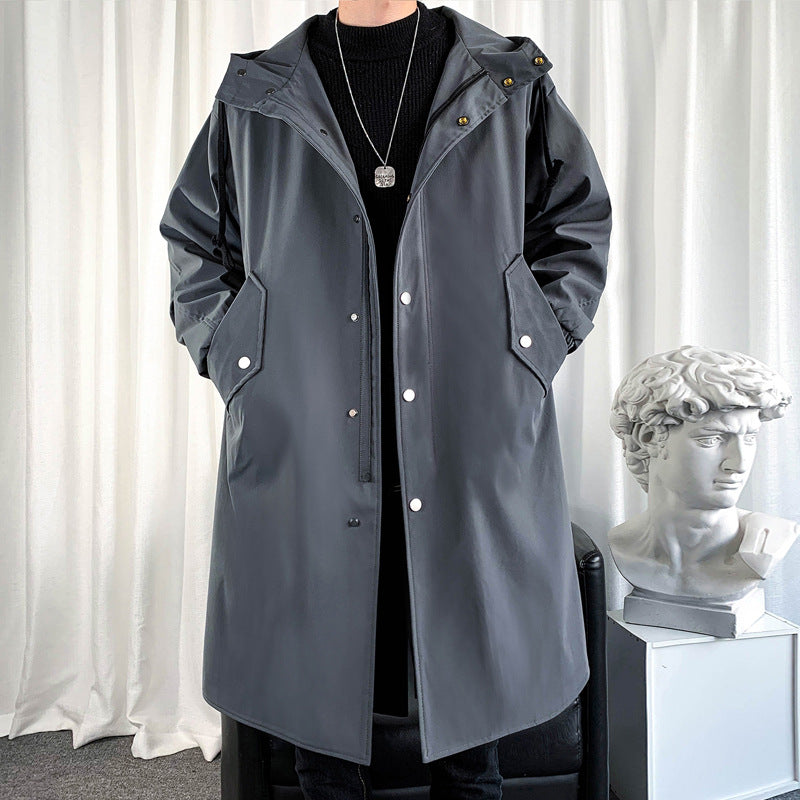 Men's Casual Mid-Length Windbreaker Jacket