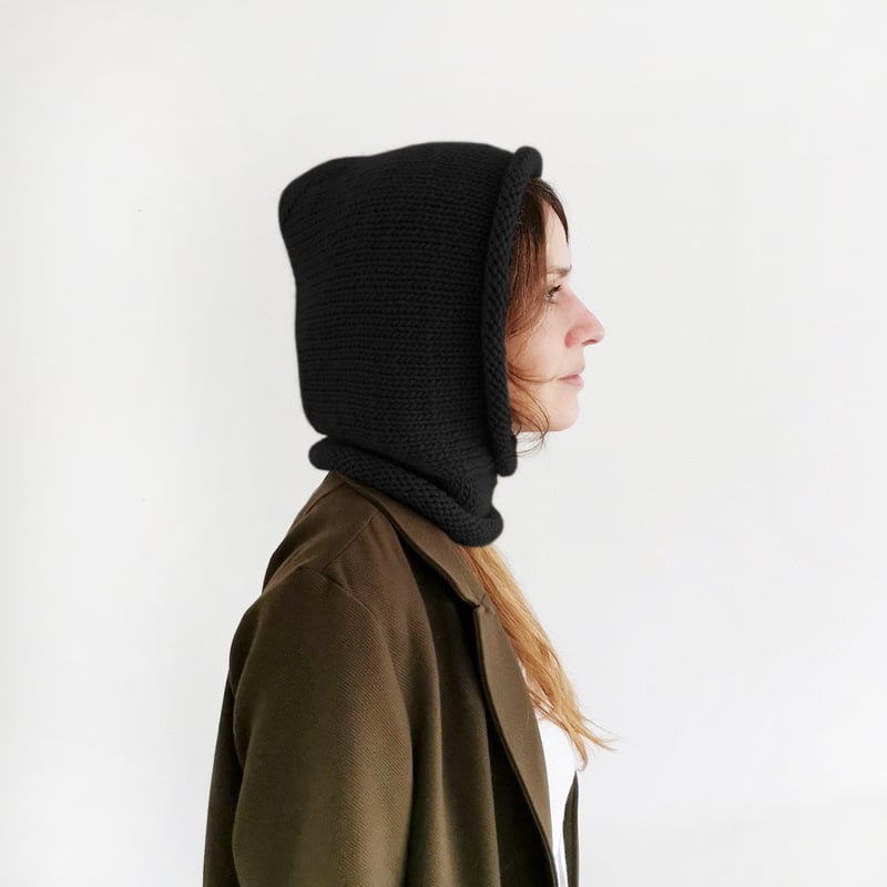 Knitted Wool Pullover Hat for Women