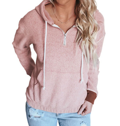 Solid Color Hooded Long Sleeve Sweatshirt for Women | Streetwear