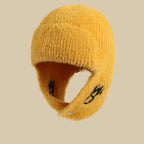 Thick Knitted Wool Ear Protection Hat for Cold Weather | Embroidered Cap