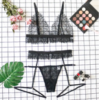 Women's Lace Three-Piece Lingerie Set