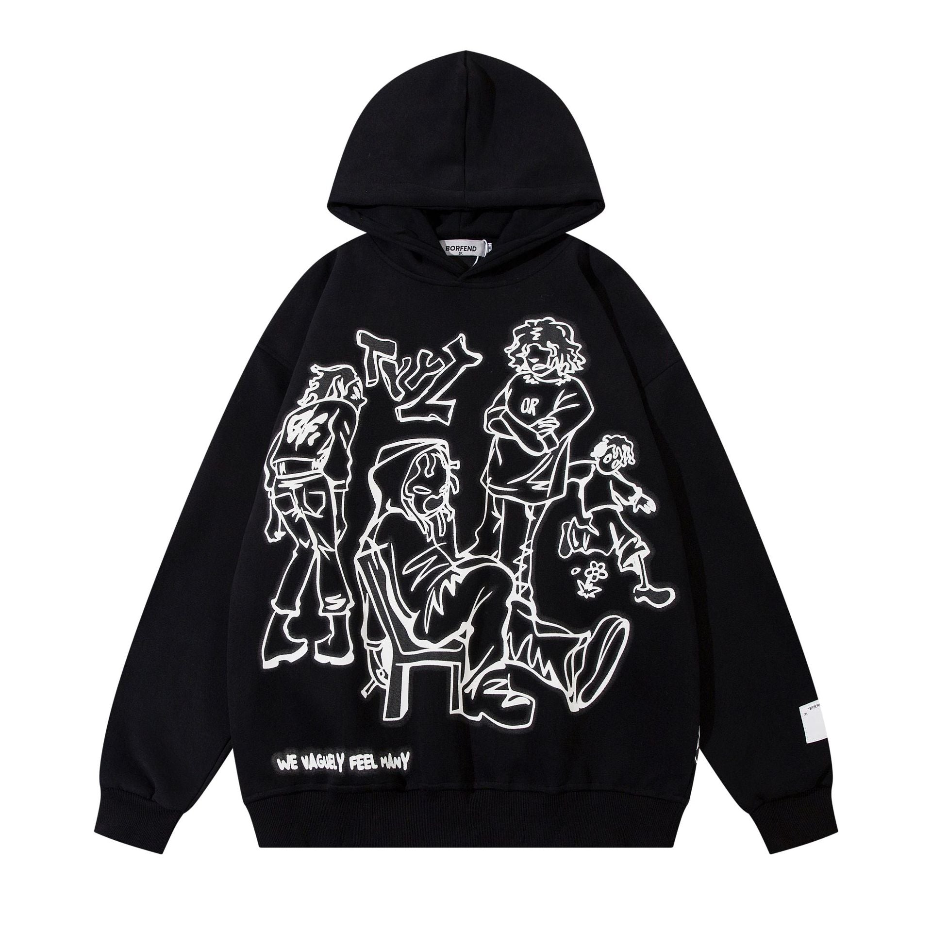 Casual Cartoon Printed Pullover Sports Hoodie (Single Item) | Streetwear