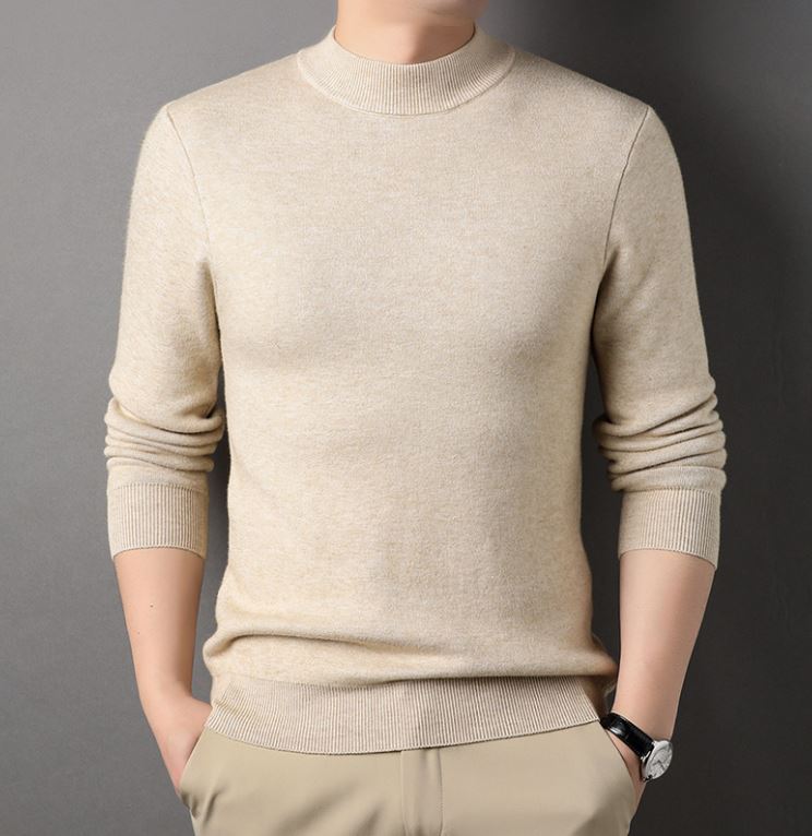 Men's Half-high Collar Sweater Fashion Simple Pullover | Streetwear