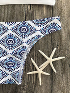 Thick Women's Bikini Set with Printed Triangle Design