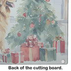 Golden Retriever Cozy Christmas Glass Cutting Board