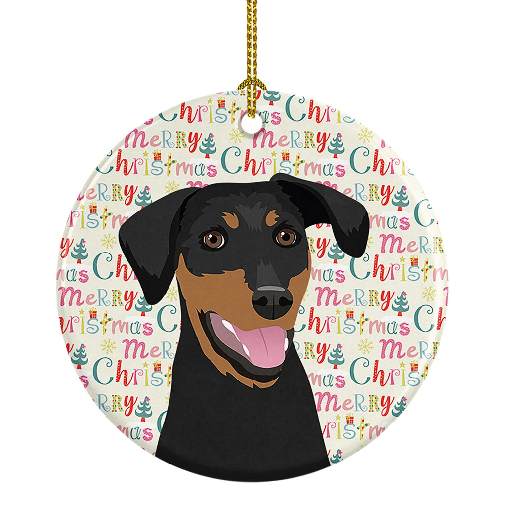 Doberman Pinscher Black and Rust Ears #1 Christmas Ceramic Ornament