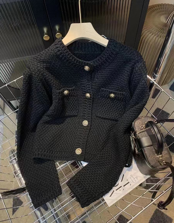 Retro Knitted Cardigan Jacket for Women - Loose Fit