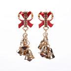 Creative Christmas Bell Bow Earrings for Gifts