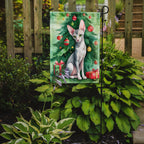 Oriental Shorthair Cat By the Christmas Tree Garden Flag