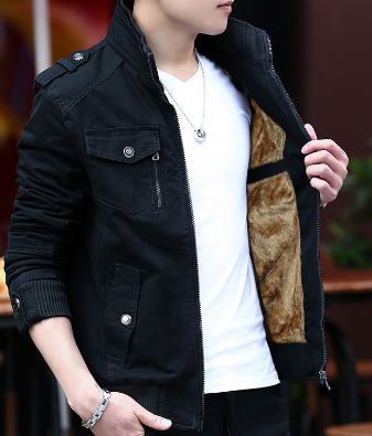 Men's Casual Jacket with Zipper and Button (Single Piece)