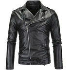 British White Washed Leather Motorcycle Jacket