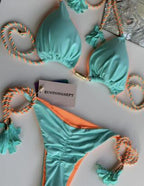 2022 New Backless Braided Bikini Triangle Swimwear