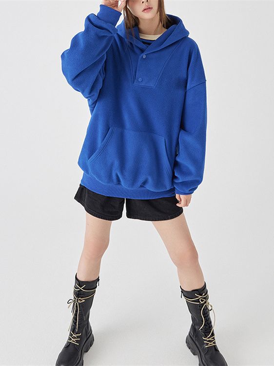 Trendy Loose Polar Fleece Pullover Tops | Streetwear