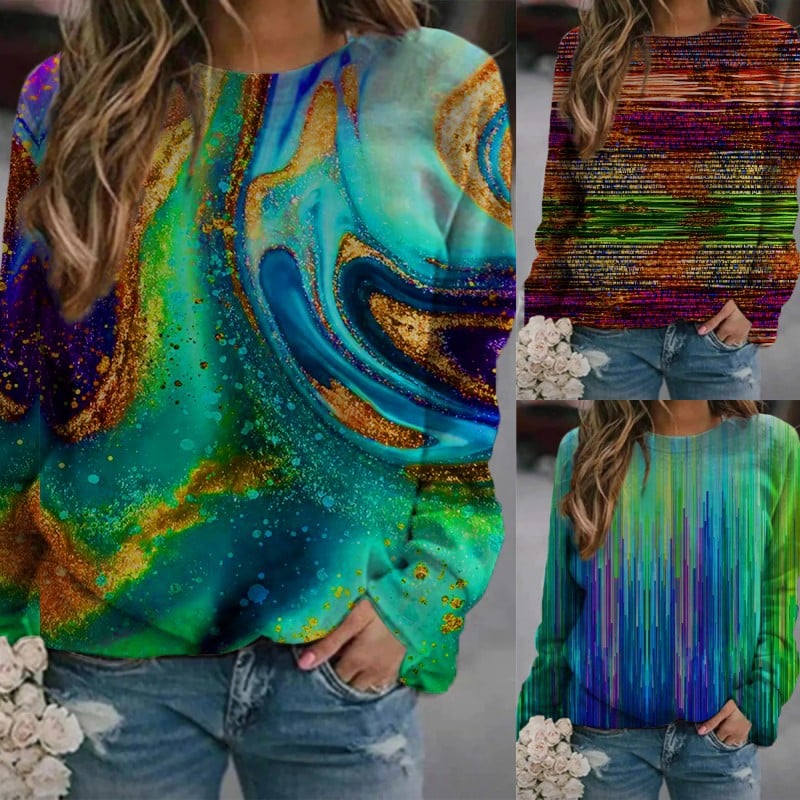 Abstract Oil Painting Sweater for Women