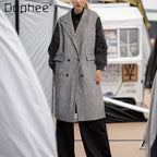 Elegant Contrast Color Long Trench Coat for Women 2024