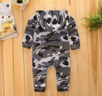 Camo Print Hooded Long Sleeve Baby Bodysuit