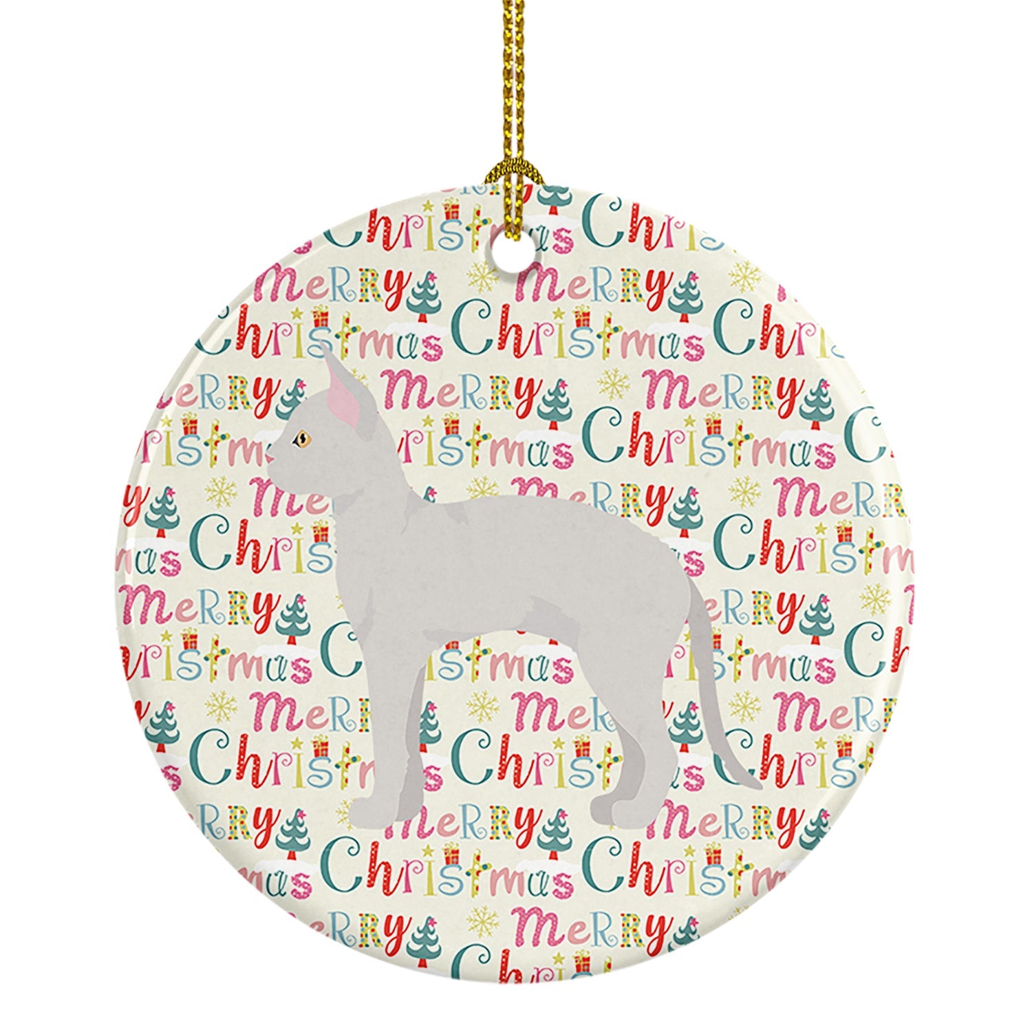 German Rex #3 Cat Christmas Ceramic Ornament