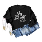 Retro Women's Cotton Crew Neck Letter Print Sweatshirt | Streetwear