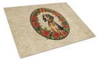 American English Coonhound Christmas Flowers Glass Cutting Board