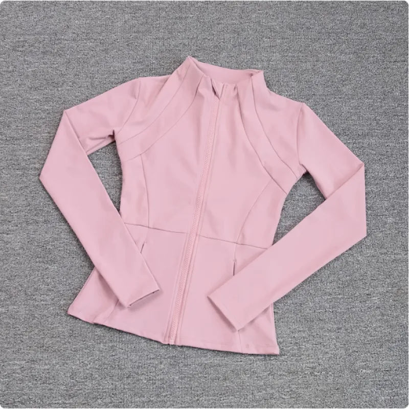 Autumn And Winter Professional Yoga Sports Coat Female Zipper Cardigan Suit