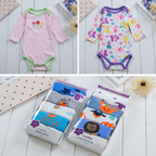 Long Sleeve Triangle Baby Bodysuit, Cotton Crawlers