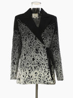 Women’s Black Embroidered Plus Size Blazer Jacket