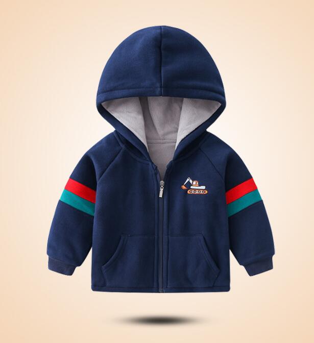 Children's Thickened Velvet Cartoon Embroidered Jacket