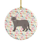 European Burmese Cat Christmas Ceramic Ornament