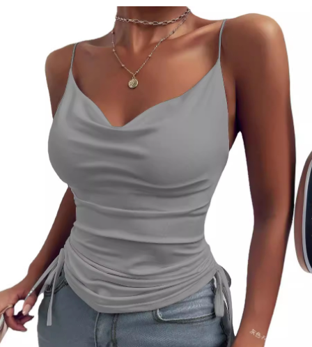 V-neck Spaghetti Strap Camisole Tops for Women