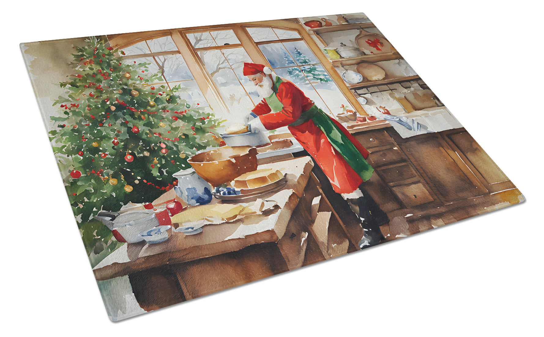 Cookies with Santa Claus Weihnachtsmann Glass Cutting Board