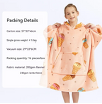 CozyHood™ Flannel Hooded Lazy Blanket – Plus-Size Cashmere Hoodie for Children | Streetwear