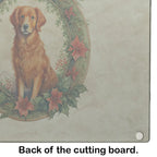 Nova Scotia Duck Tolling Retriever Christmas Flowers Glass Cutting Board