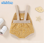 Autumn New Baby Sunflower Embroidery Romper Bodysuit