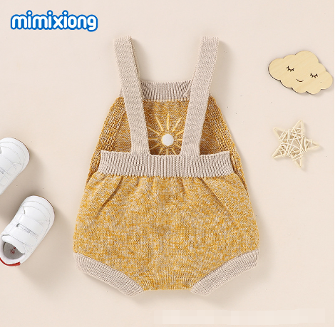Autumn New Baby Sunflower Embroidery Romper Bodysuit