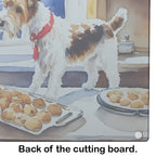 Wire Fox Terrier Christmas Cookies Glass Cutting Board