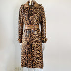 Brown Long Trench Coat with Lace-up Design