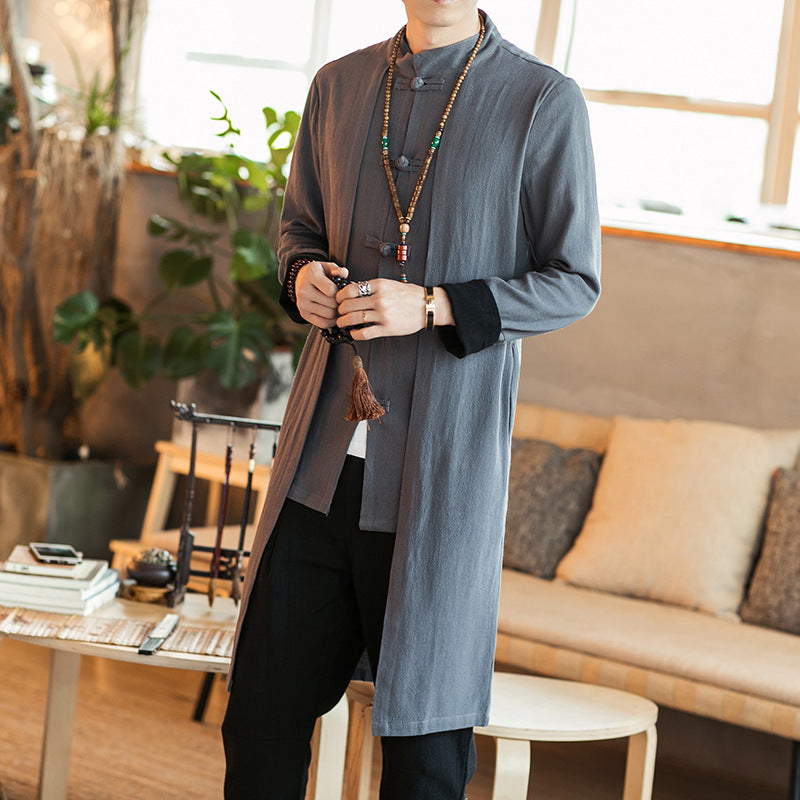 Men's Mid-Length Windbreaker for Spring and Fall