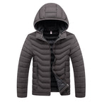 Men's Winter Casual Hooded Parka Jacket with Detachable Hat