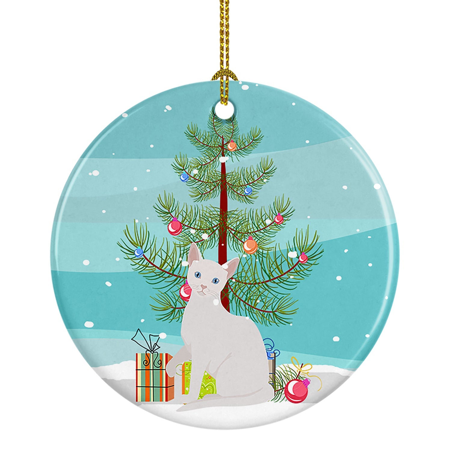 Arabian Mau Cat Christmas Ceramic Ornament