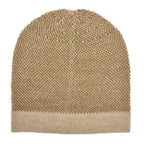 Camel Interwoven Alpaca Beanie | Embroidered Cap
