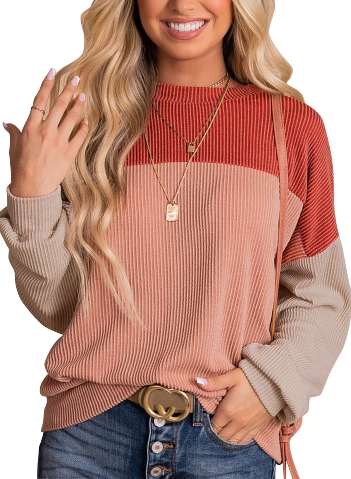 Women's Loose Polyester Long-sleeved Sweater Top