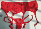 Plus Size Women's Lingerie with Lace and Thong, Multi-Color