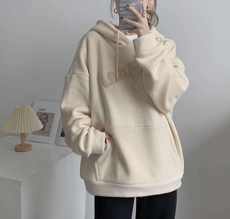 Double-Sided Thick Auli Fleece Hooded Sweatshirt | Streetwear
