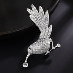 Zircon Hummingbird Bird Brooch Pin