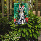 Egyptian Mau Cat By the Christmas Tree Garden Flag