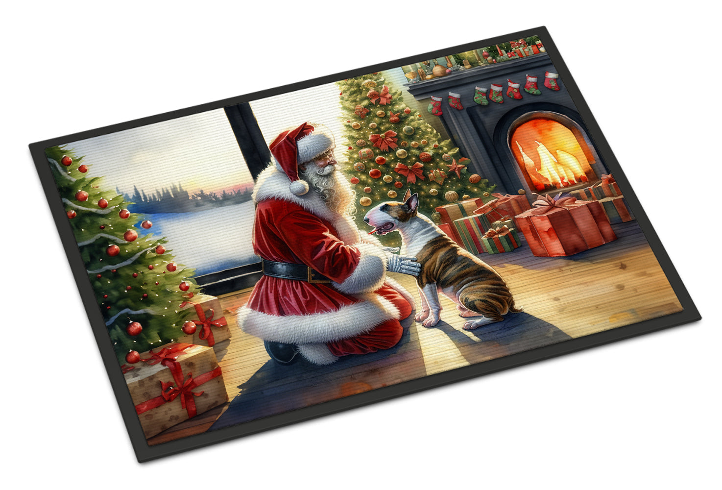 Bull Terrier and Santa Claus Doormat