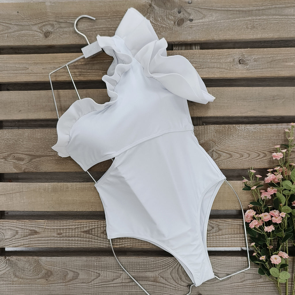 2024 Women's One-Piece Swimsuit with Ruffle Detail