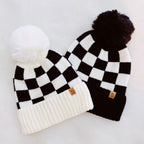 Fashion Week Checkered Pom Beanie | Embroidered Cap