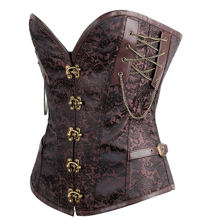Gothic Corset Dress with High-End Metallic Details
