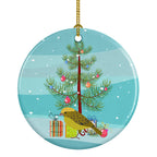 Lizard Canary Merry Christmas Ceramic Ornament